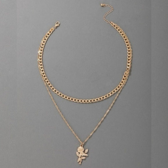 3/$30 💛 Rose Layered Necklace - Picture 3 of 4